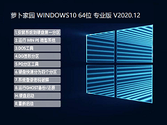 深度技术 GHOST WIN10 64位稳定专业版 V2020.12
