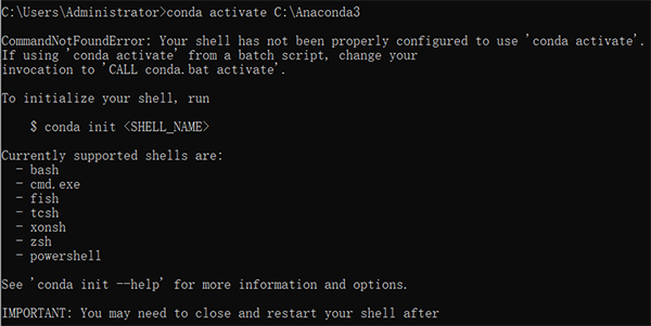 Win10使用anaconda的conda activate激活环境时报错怎么办？